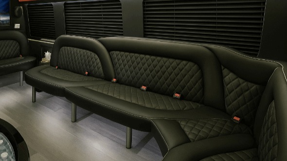 Interior of Charter Bus Company Omaha's 15 Passenger Party Bus in Omaha