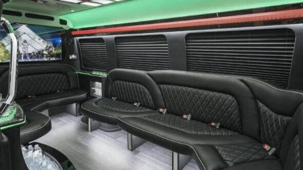 Interior of Charter Bus Company Fargo's 18 Passenger Party Bus in Fargo