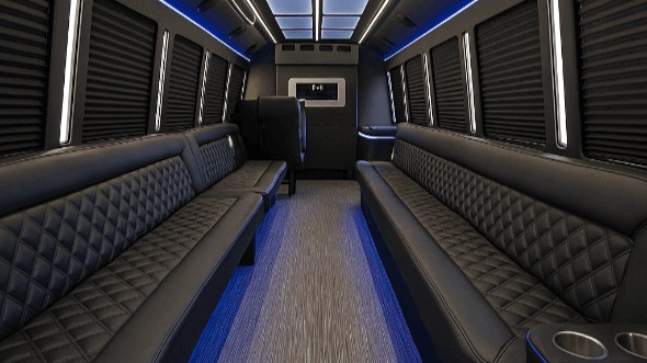 Interior of Charter Bus Company Fargo's 20 Passenger Party Bus in Fargo