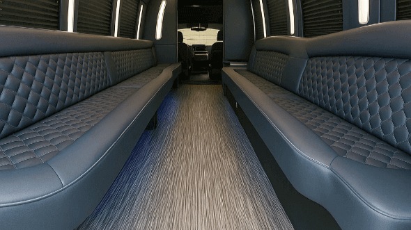Interior of Charter Bus Company Omaha's 20 Passenger Party Bus in Omaha