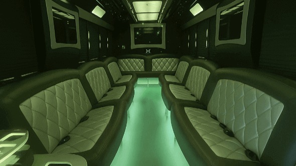 Interior of Charter Bus Company Rochester's 20 Passenger Party Bus in Rochester