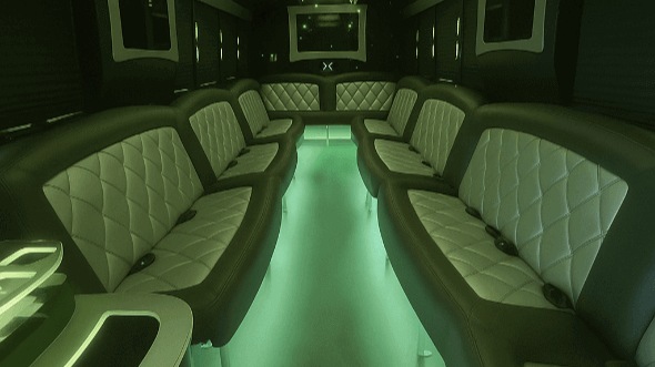 Interior of Charter Bus Company St. Paul's 20 Passenger Party Bus in St. Paul
