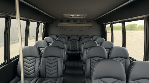 Interior of Charter Bus Company Sioux Falls's 25 Passenger Mini Bus in Sioux Falls