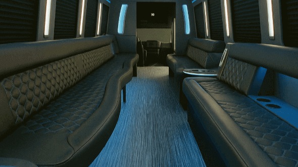 Interior of Charter Bus Company Sioux City's 25 Passenger Party Bus in Sioux City