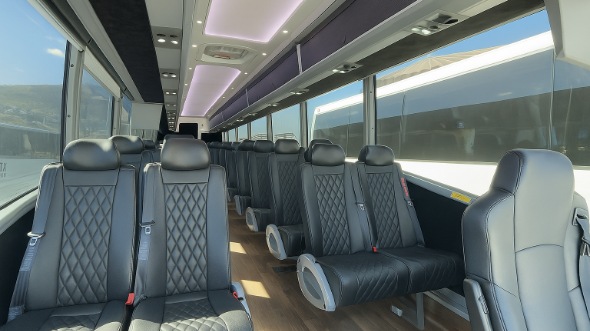 Interior of Charter Bus Company Sioux Falls's 28 Passenger Minibus in Sioux Falls