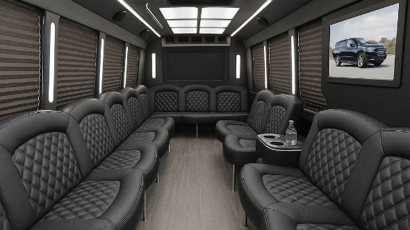 Interior of Charter Bus Company Sioux City's 28 Passenger Party Bus in Sioux City