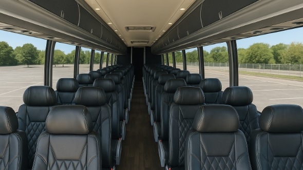 Interior of Charter Bus Company Sioux Falls's 40 Passenger Charter Bus in Sioux Falls