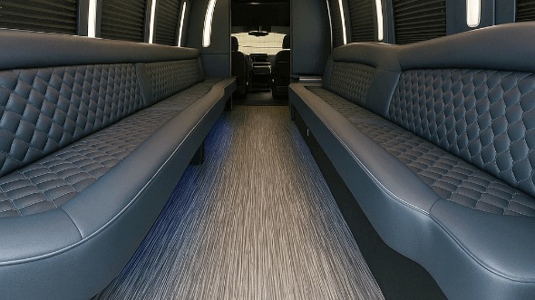 Interior of Charter Bus Company Omaha's 40 Passenger Party Bus in Omaha