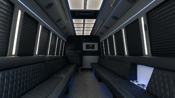 Interior of Sioux Falls Party Bus Company's 40 Passenger Party Bus in Sioux Falls