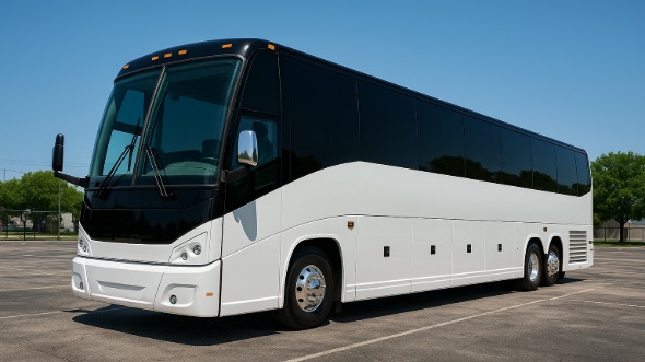 Exterior of Charter Bus Company Sioux Falls's 44 Passenger Charter Bus in Sioux Falls