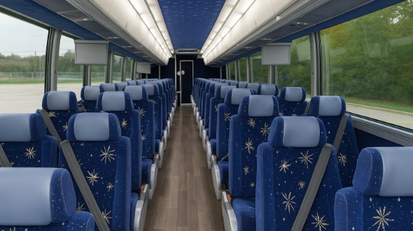 Interior of Charter Bus Company Sioux Falls's 45 Passenger Charter Bus in Sioux Falls