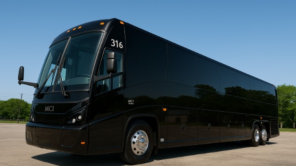 Exterior of Charter Bus Company Sioux Falls's 45 Passenger Charter Bus in Sioux Falls
