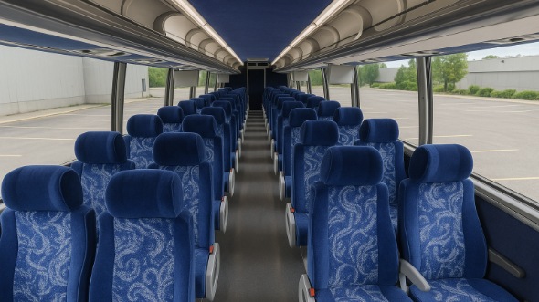 Interior of Charter Bus Company Sioux Falls's 48 Passenger Charter Bus in Sioux Falls