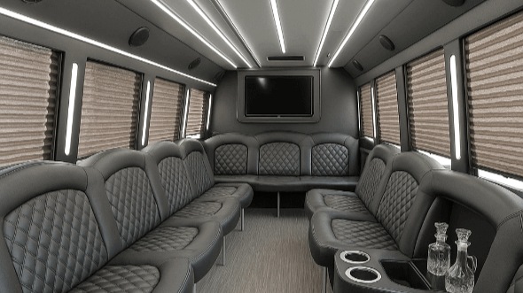 Interior of Charter Bus Company Fargo's 50 Passenger Party Bus in Fargo
