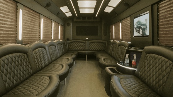 Interior of Charter Bus Company Omaha's 50 Passenger Party Bus in Omaha