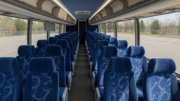 Interior of Charter Bus Company Sioux Falls's 51 Passenger Charter Bus in Sioux Falls