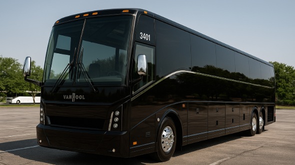 Exterior of Charter Bus Company Sioux Falls's 51 Passenger Charter Bus in Sioux Falls