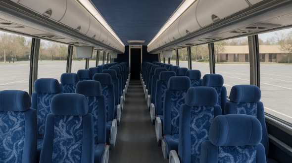 Interior of Charter Bus Company Sioux Falls's 54 Passenger Charter Bus in Sioux Falls