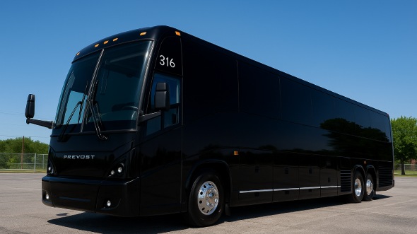 Exterior of Charter Bus Company Sioux Falls's 54 Passenger Charter Bus in Sioux Falls