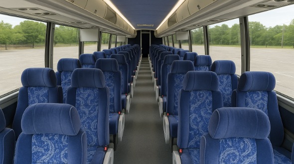 Interior of Charter Bus Company Sioux Falls's 56 Passenger Charter Bus in Sioux Falls